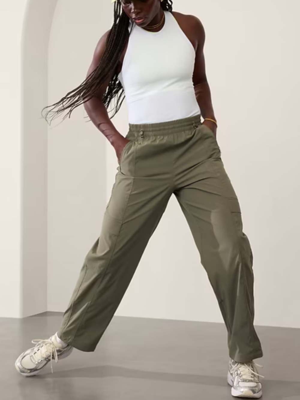 Athlete Cascade High Rise Cargo Poplin Pant
